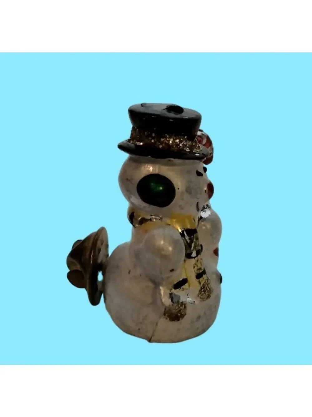 Snowman Pinback Pin Brooch Figurine Miniature Vintage Christmas Holiday Jewelry